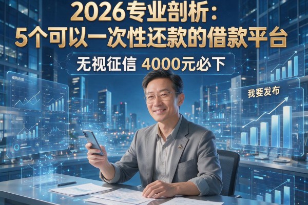 2026专业剖析：5个可以一次性还款的借款平台，无视征信4000元必下！