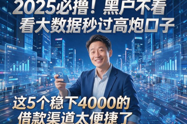 2025必撸！黑户不看大数据秒过高炮口子，这5个稳下4000的借款渠道太便捷了！
