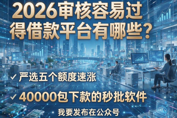 2026审核容易过得借款平台有哪些？严选五个额度速涨、40000包下款的秒批软件