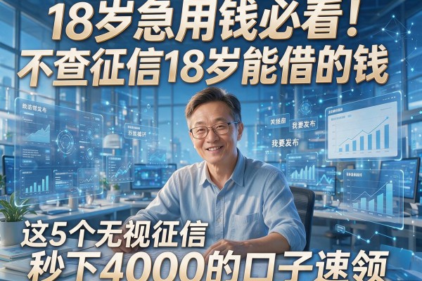 18岁急用钱必看！不查征信18岁能借的钱，这5个无视征信秒下4000的口子速领