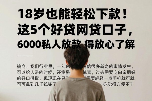 18岁也能轻松下款！这5个好贷网贷口子，6000私人放款值得放心了解
