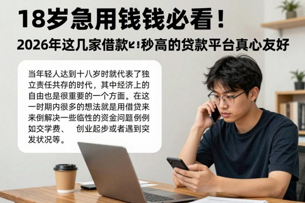 18岁急用钱必看!2026年这几家借款1500秒通过,对年龄要求不高的贷款平台真心友好