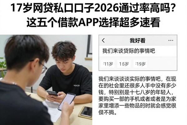 17岁网贷私人口子2026通过率高吗?这五个借款APP选择超多速看!