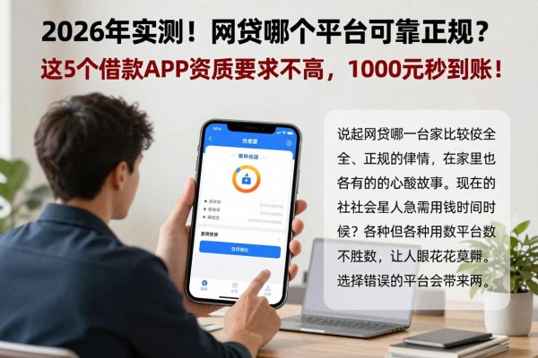 2026年实测！网贷哪个平台可靠正规？这5个借款APP资质要求不高，1000元秒到账！