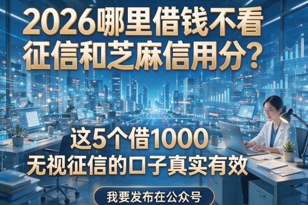 2026哪里借钱不看征信和芝麻信用分?这5个借1000无视征信的口子真实有效!