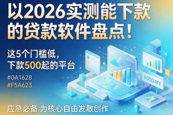 2026实测能下款的贷款软件盘点!这5个门槛低、下款500起的平台,应急必备