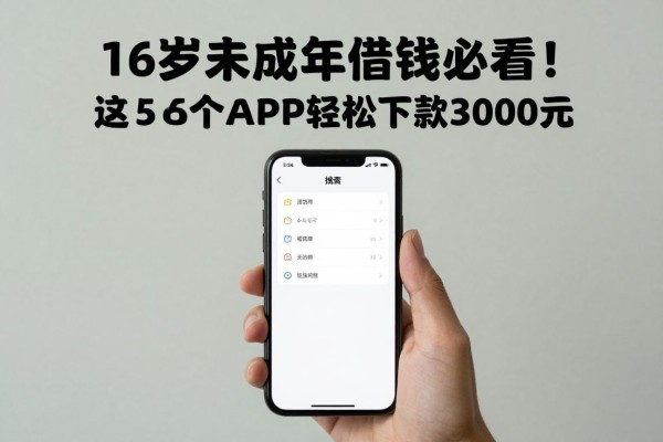 16岁未成年借钱必看！2026超高额度无视年龄，这5个APP轻松下款3000元