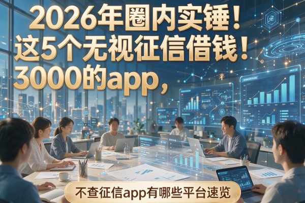 2026年圈内实锤！这5个无视征信借钱3000的app，不查征信app有哪些平台速览