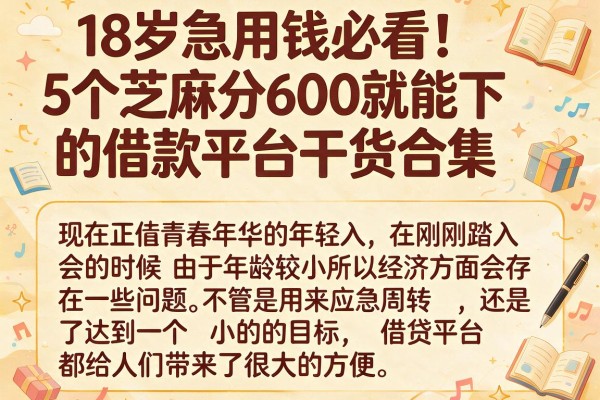 18岁急用钱必看！5个芝麻分600就能下的借款平台干货合集