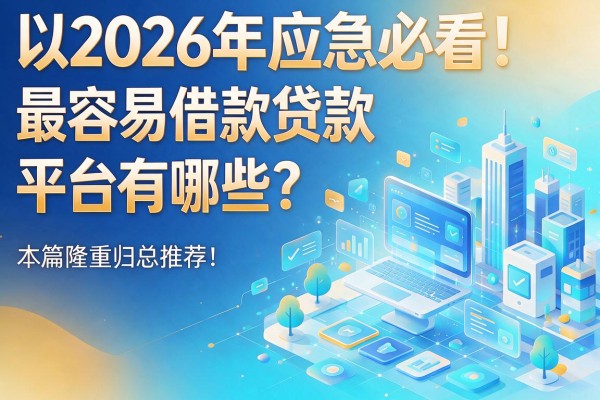 2026年应急必看!最容易借款贷款平台有哪些?本篇隆重归总推荐!