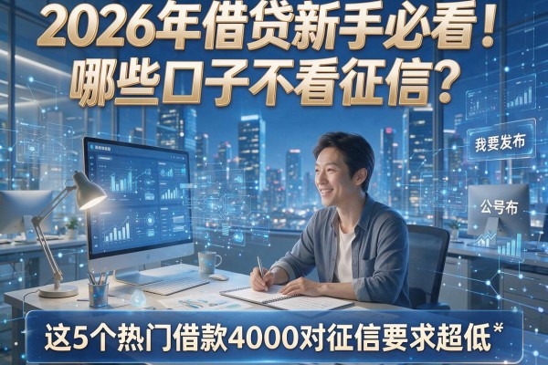 2026年借贷新手必看!哪些口子不看征信?这5个热门借款4000对征信要求超低