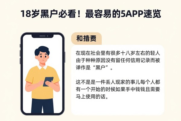 18岁黑户必看!最容易借款的5个APP速览