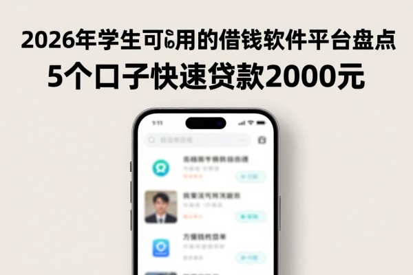 2026年学生可以用的借钱软件平台盘点:5个口子快速贷款2000元