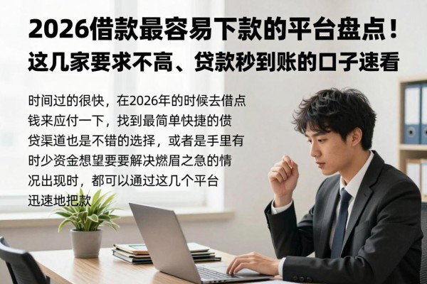 2026借款最容易下款的平台盘点！这几家要求不高、贷款秒到账的口子速看