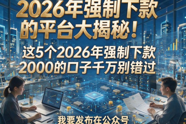 2026年强制下款的平台大揭秘！这5个2026年强制下款2000的口子千万别错过
