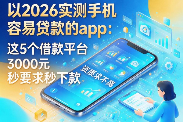 2026实测手机容易贷款的app:这5个借款平台资质要求不高,3000元秒下款