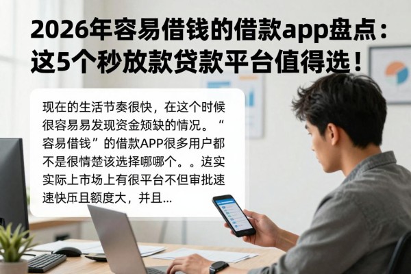 2026年容易借到钱的借款app盘点：这5个秒放款贷款平台值得选！