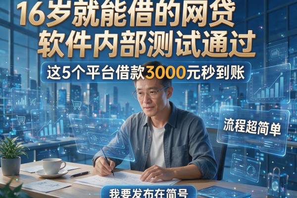 16岁就能借的网贷软件内部测试通过，这5个平台借款3000元秒到账，流程超简单