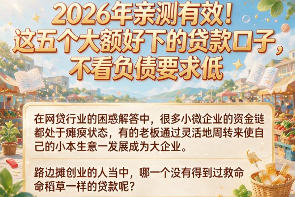 2026年亲测有效！这五个大额好下的贷款口子，不看负债要求低