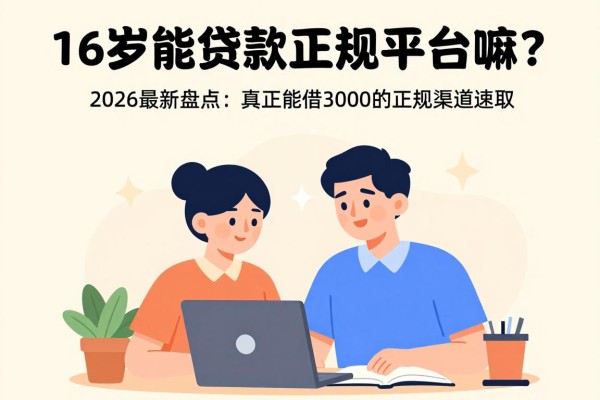 16岁能贷款正规平台嘛?2026最新盘点:真正能借3000的正规渠道速取