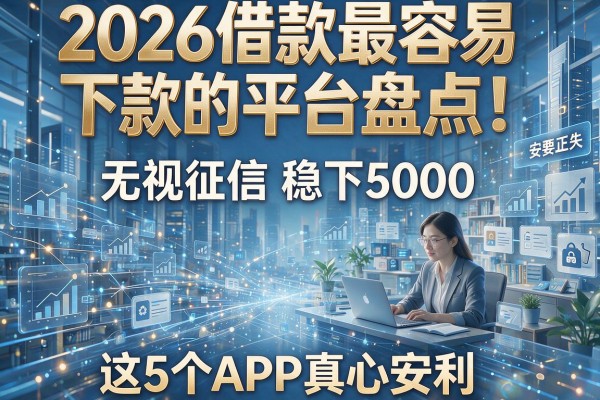 2026借款最容易下款的平台盘点!无视征信稳下5000,这5个APP真心安利