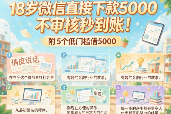 18岁微信直接下款5000，不审核秒到账！附5个低门槛借5000的APP