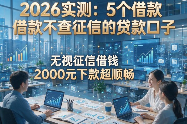 2026实测：5个借款不查征信的贷款口子，无视征信借钱2000元下款超顺畅！