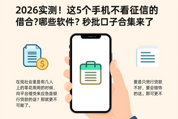 2026实测！这5个手机不看征信的借款平台有哪些软件？秒批口子合集来了