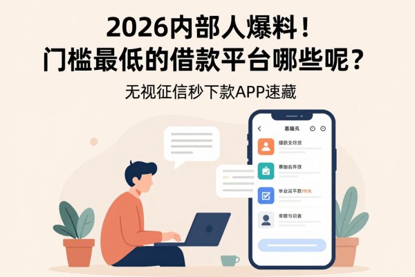 2026内部人爆料!门槛最低的借款平台有哪些呢?这5个无视征信秒下款APP速藏