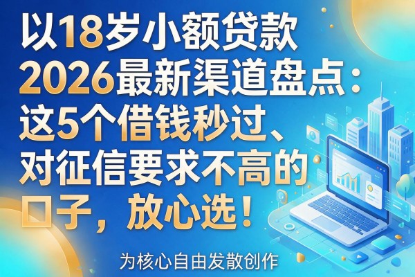 18岁小额贷款2026最新渠道盘点:这5个借钱秒过、对征信要求不高的口子,放心选!