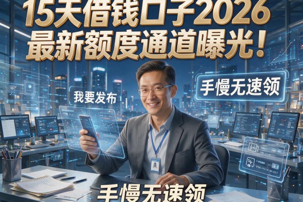 15天借钱口子2026最新额度通道曝光！手慢无速领
