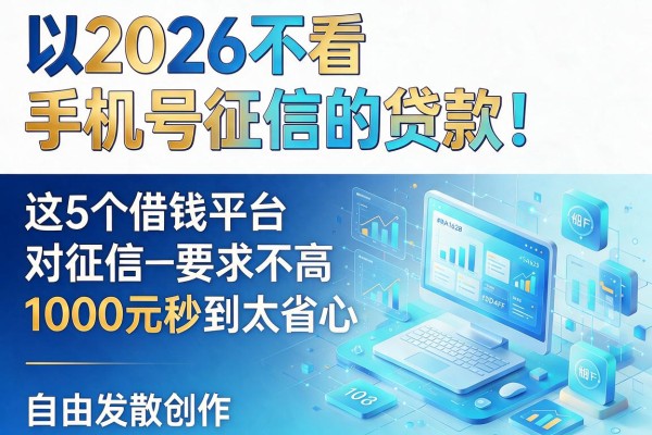 2026不看手机号征信的贷款!这5个借钱平台对征信要求不高,1000元秒到太省心