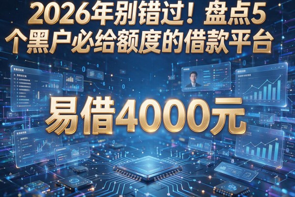 2026年别错过!盘点5个黑户必给额度的借款平台,易借4000元