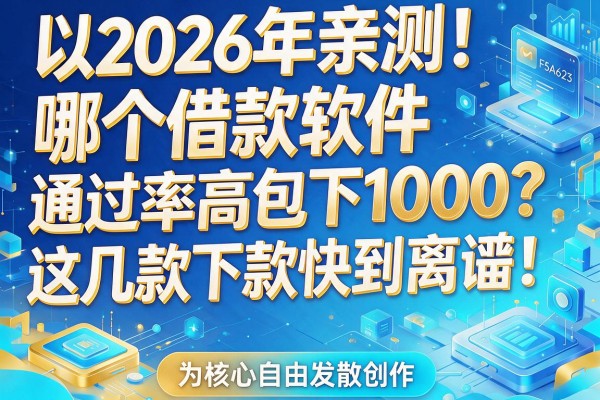 2026年亲测！哪个借款软件通过率高包下1000？这几款下款快到离谱！