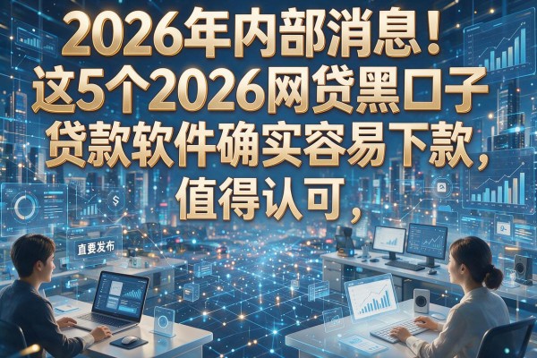 2026年内部消息！这5个2026网贷黑口子贷款软件确实容易下款，值得认可