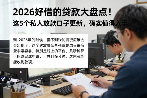 2026好借的贷款大盘点！这5个私人放款口子更新，确实值得入手