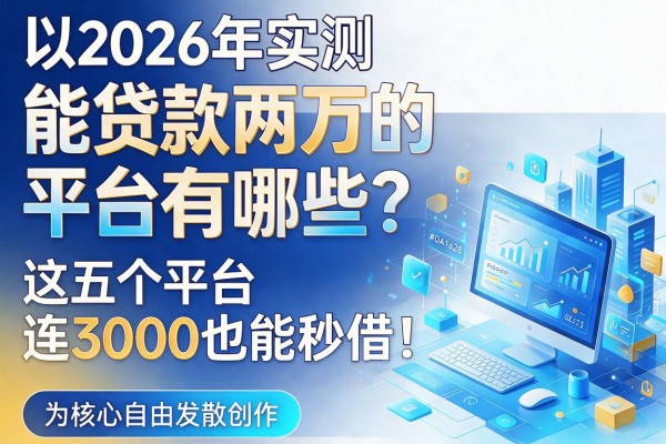 2026年实测：能贷款两万的平台有哪些？这五个平台连3000也能秒借！