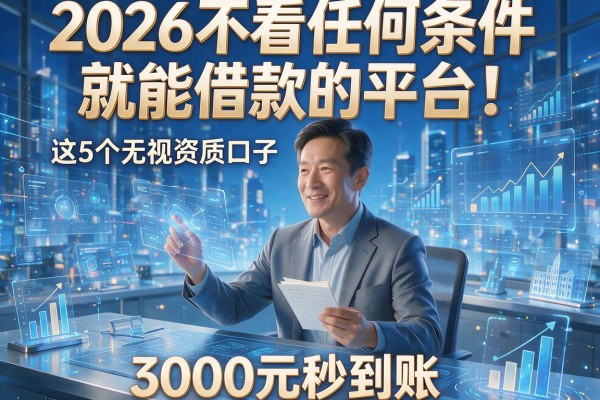 2026不看任何条件就能借款的平台！这5个无视资质口子，3000元秒到账