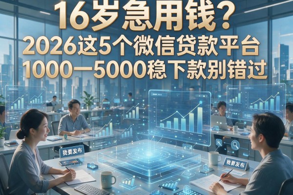 16岁急用钱？2026这5个微信贷款平台1000一5000稳下款别错过
