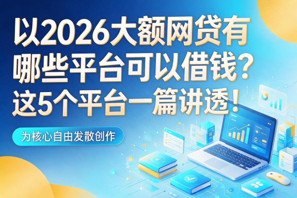 2026大额网贷有哪些平台可以借钱？这5个平台一篇讲透！
