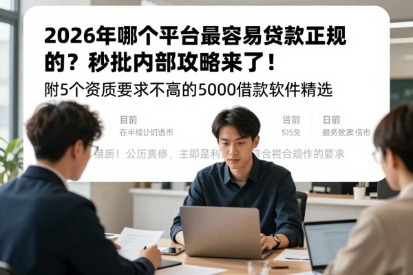 2026年哪个平台最容易贷款正规的?秒批内部攻略来了!附5个资质要求不高的5000借款软件精选