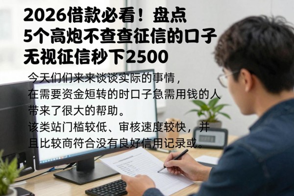 2026借款必看!盘点5个高炮不查征信的口子,无视征信秒下2500