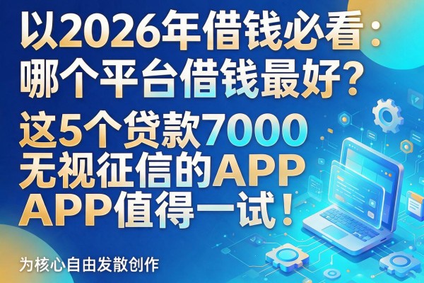2026年借钱必看:哪个平台借钱最好?这5个贷款7000无视征信的APP值得一试!