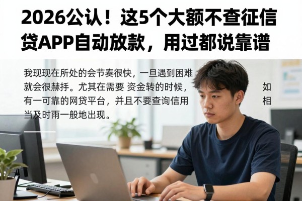 2026公认!这5个大额不查征信网贷APP自动放款,用过都说靠谱