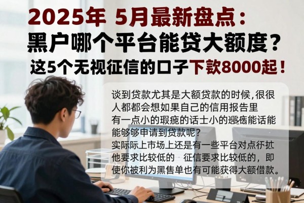 2025年5月最新盘点：黑户哪个平台能贷大额度？这5个无视征信的口子下款8000起！