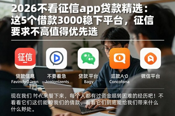 2026不看征信app贷款精选:这5个借款3000稳下平台,征信要求不高值得优先选