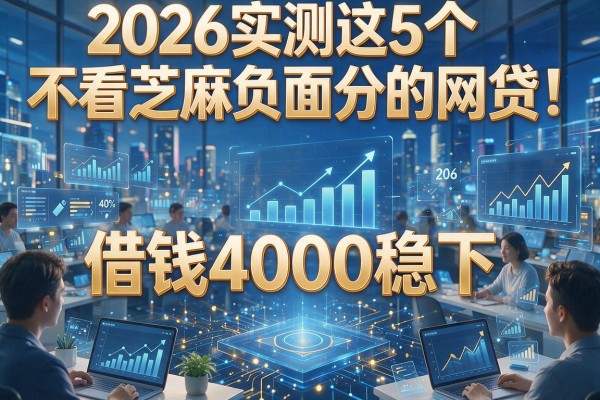 2026实测这5个不看芝麻负面分的网贷，借钱4000稳下！