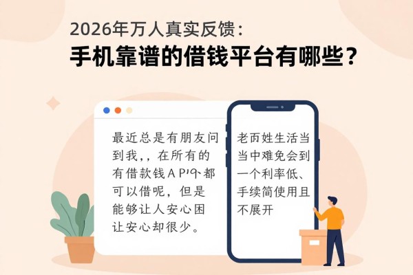 2026年万人真实反馈：手机靠谱的借钱平台有哪些？顺便分享几个靠谱借款500的平台！