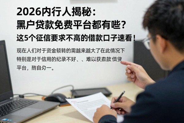 2026年内行人揭秘:黑户贷款免费平台都有哪些?这5个征信要求不高的借款口子速看!