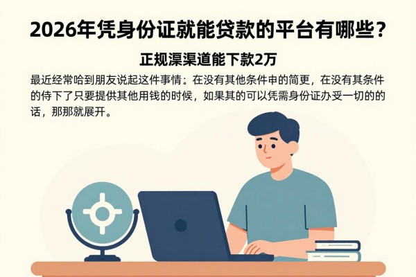 2026年凭身份证就能贷款的平台有哪些?这几个正规渠道能下款2万